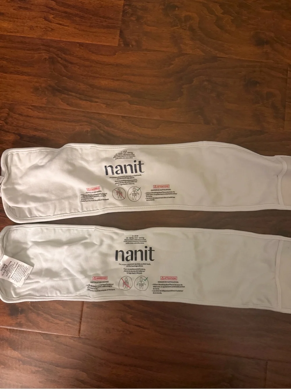 Two Nanit breathing bands 3-24 months
